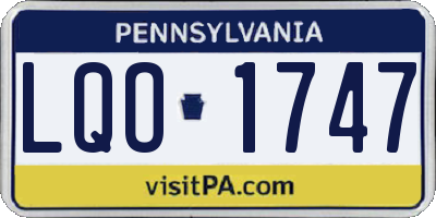 PA license plate LQO1747