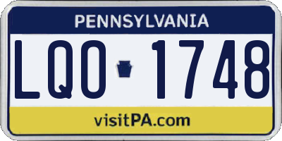 PA license plate LQO1748