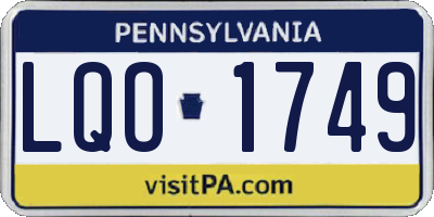 PA license plate LQO1749
