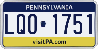 PA license plate LQO1751