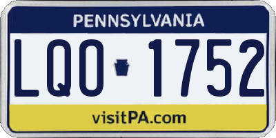PA license plate LQO1752