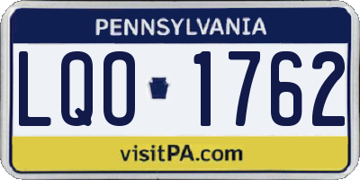 PA license plate LQO1762