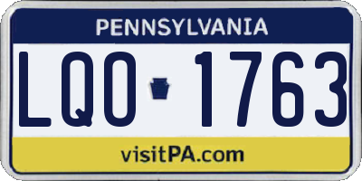 PA license plate LQO1763