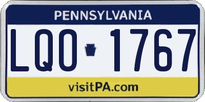 PA license plate LQO1767