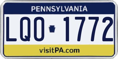 PA license plate LQO1772