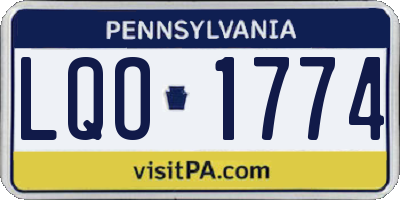 PA license plate LQO1774