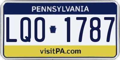 PA license plate LQO1787