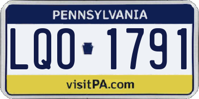 PA license plate LQO1791