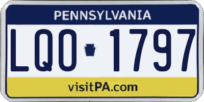 PA license plate LQO1797