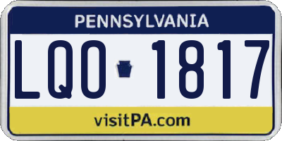 PA license plate LQO1817