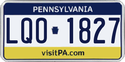PA license plate LQO1827