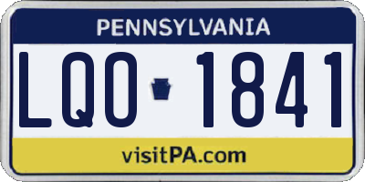PA license plate LQO1841