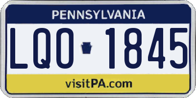 PA license plate LQO1845