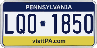 PA license plate LQO1850