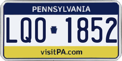PA license plate LQO1852