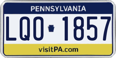PA license plate LQO1857