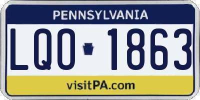 PA license plate LQO1863