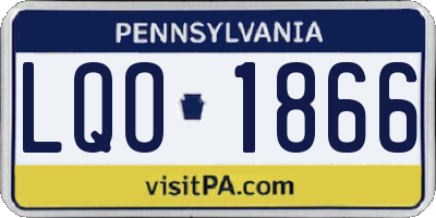 PA license plate LQO1866
