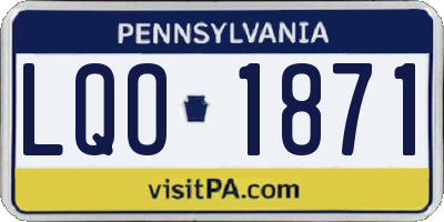 PA license plate LQO1871