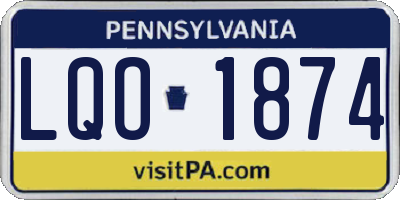 PA license plate LQO1874