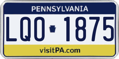 PA license plate LQO1875
