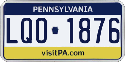 PA license plate LQO1876