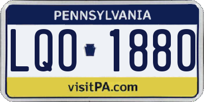PA license plate LQO1880