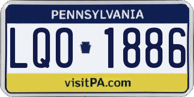 PA license plate LQO1886
