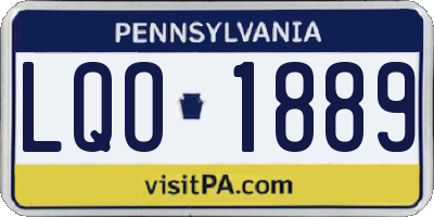 PA license plate LQO1889