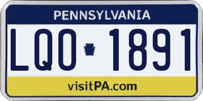 PA license plate LQO1891