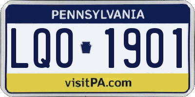 PA license plate LQO1901