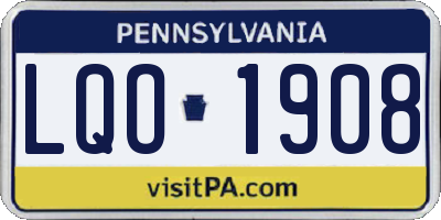 PA license plate LQO1908