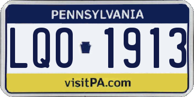 PA license plate LQO1913