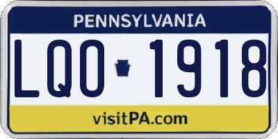 PA license plate LQO1918