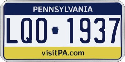PA license plate LQO1937
