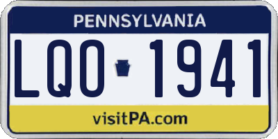 PA license plate LQO1941