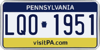 PA license plate LQO1951