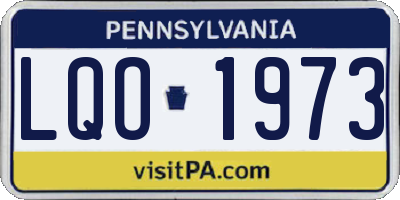 PA license plate LQO1973