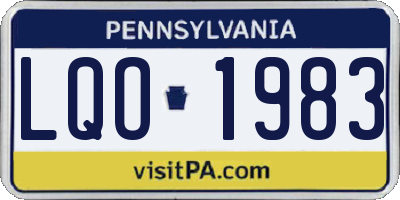 PA license plate LQO1983