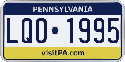 PA license plate LQO1995