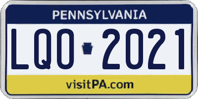 PA license plate LQO2021