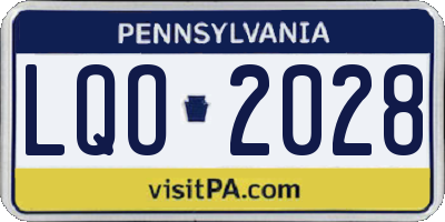 PA license plate LQO2028