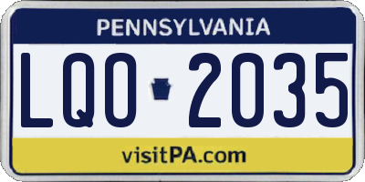 PA license plate LQO2035