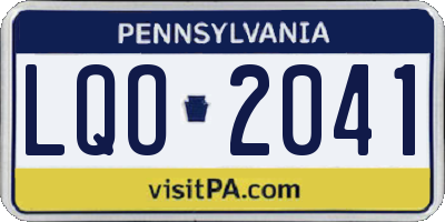 PA license plate LQO2041
