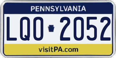 PA license plate LQO2052