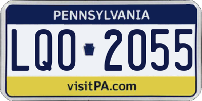 PA license plate LQO2055