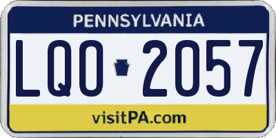 PA license plate LQO2057