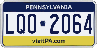 PA license plate LQO2064