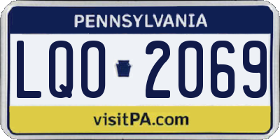 PA license plate LQO2069