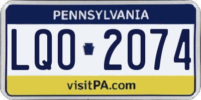 PA license plate LQO2074